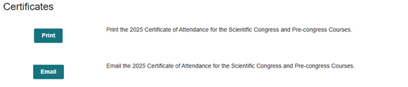 screenshot of certificate print screen